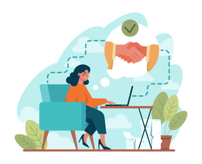 Partnership concept. Collaboration and teamwork. Office characters