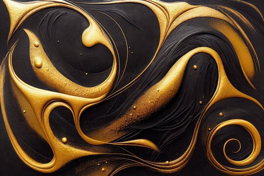 A gold-colored pegment was added to the thick black paint. 3D rendering