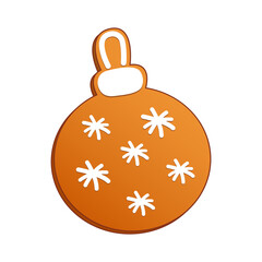 ginger cookies in the form of a Christmas tree toy with snowflakes