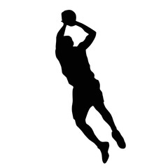 silhouette of people playing basketball