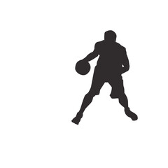 Fototapeta na wymiar silhouette of people playing basketball