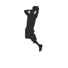 Fototapeta premium silhouette of people playing basketball