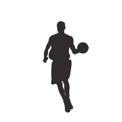 silhouettes of people playing basketball