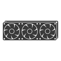PC cooler.Computer hardware fan glyph icon isolated on white background.Vector illustration.