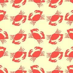 Crab seamless pattern. Vector illustration