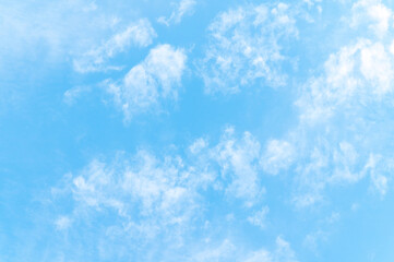 Beautiful white fluffy clouds in blue sky. Nature background from white cloud in sunny day
