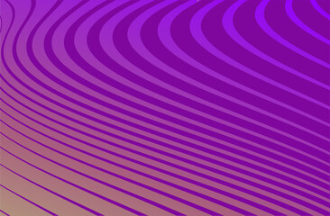 Background of distorted lines, wavy lilac stripes. Purple gradient. Vector image.