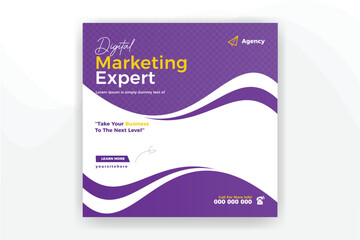 Creative  digital marketing agency business social media post banner template design