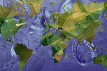 3d illustration. Global earth habitat concept. Oceans and lands.