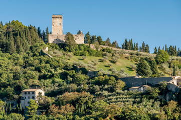 The Rocca Minore of Assisi, Perugia, Italy, surrounded by nature