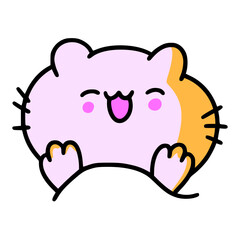 cat with heart cartoon cute