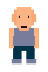 pixel bald man
