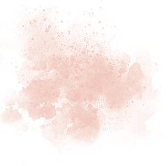 Watercolor abstract hand drawn Pink Spot. Wet coral stain with splash painted by ink and brush for cute background