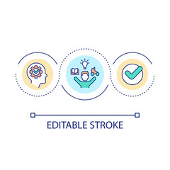 Planning everyday tasks loop concept icon. Schedule routine activities. Healthy lifestyle abstract idea thin line illustration. Isolated outline drawing. Editable stroke. Arial font used
