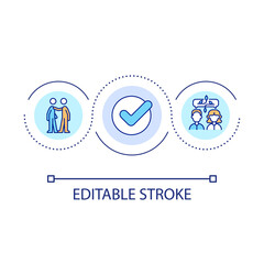 Effective communication loop concept icon. Healthy relationship. Respect to partner abstract idea thin line illustration. Isolated outline drawing. Editable stroke. Arial font used