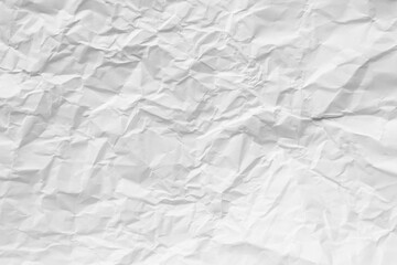 White crumpled paper background, texture old for web design screensavers.