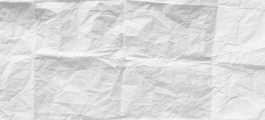 White crumpled paper background, texture old for web design screensavers.