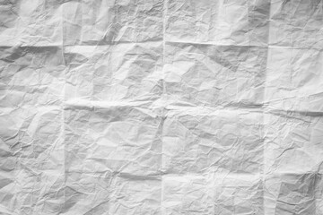 White crumpled paper background, texture old for web design screensavers.