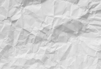 White crumpled paper background, texture old for web design screensavers.
