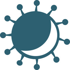 vector icon illustration of blue colored covid-19 virus