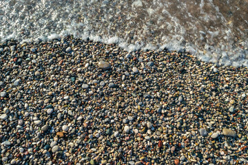 Sea Waves on Pebble Beach