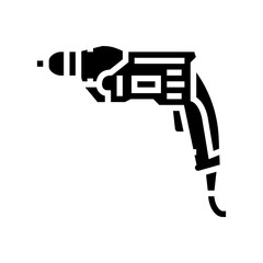 drill construction glyph icon vector. drill construction sign. isolated symbol illustration