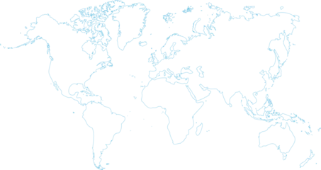  vector illustartion of blue colored world map outline  on white background   © agrus