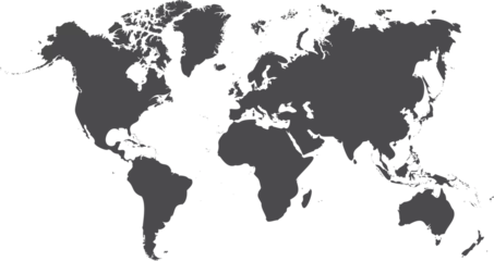 Wandcirkels aluminium vector illustartion of gray colored world map on white background   © agrus