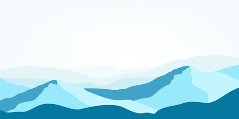 Mountains panoramic view abstract illustration