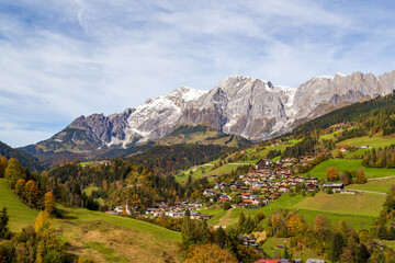Fototapeta na wymiar Hochkoening mountain range in Salzburger Land