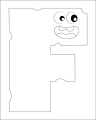 funny  abc cartoon coloring page for kids