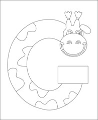 funny  abc cartoon coloring page for kids