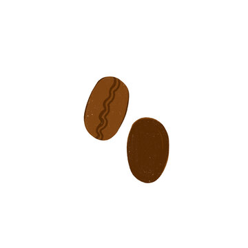Hand drawn organic shaped coffee bean Icon isolated on white background