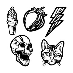 set of halloween skulls