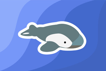 Dolphin in the sea. Vector illustration. animal concept. Sea theme.