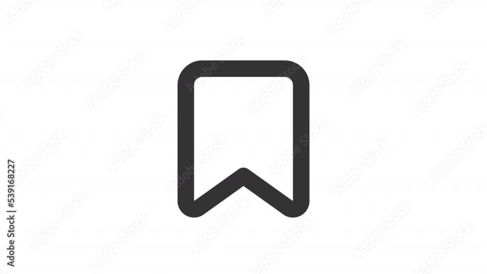 Poster animated add bookmark line ui icon. saving webpage. reading list. seamless loop hd video with alpha 
