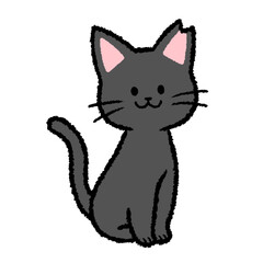 耳カットをされた雌の黒猫