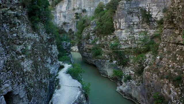 Aerial View of scenic Canyon Osumit, Albania
