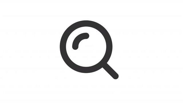 Animated magnifying line ui icon. Enlarging screen. Search tool. Seamless loop HD video with alpha channel on transparent background. Outline isolated user interface element motion graphic animation