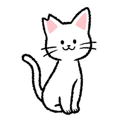 耳カットをされた雄の白猫