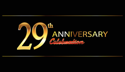 29 anniversary background. 29th anniversary celebration. 29 year anniversary celebration. Anniversary on black background.