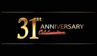 31 anniversary background. 31st anniversary celebration. 31 year anniversary celebration. Anniversary on black background.