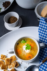 Delicious Old Polish caraway soup with cream