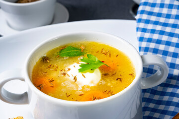 Delicious Old Polish caraway soup with cream