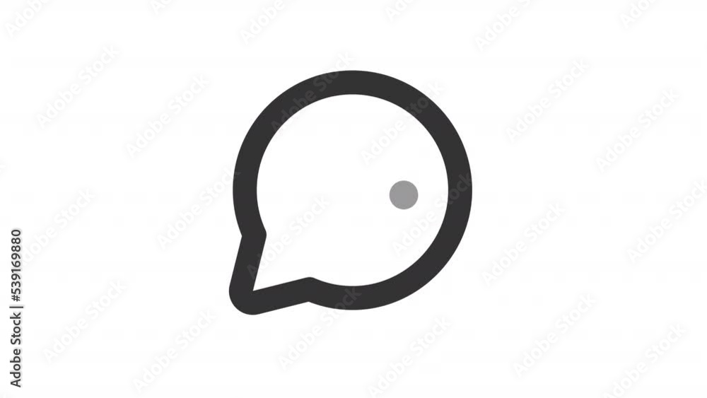 Poster animated comment line ui icon. reply to social media post. seamless loop hd video with alpha channel