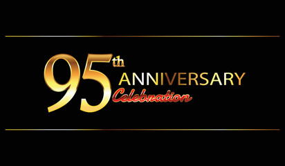 95 anniversary background. 95th anniversary celebration. 95 year anniversary celebration. Anniversary on black background.