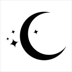 Crescent and stars. Mystic and esoteric simple icon