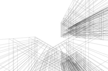 abstract architectural background 3d illustration