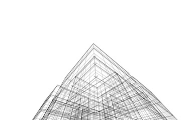 abstract architectural background 3d illustration