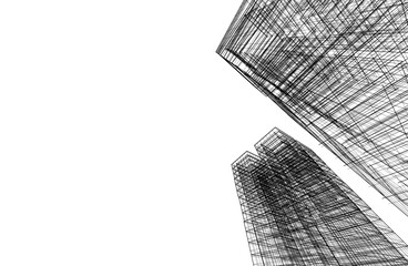 abstract architectural background 3d illustration